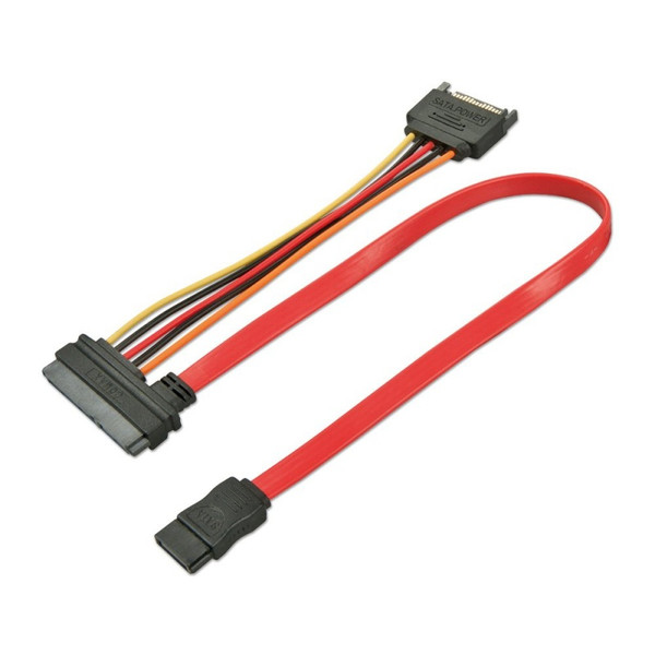 Lindy 33383 0.3m Black,Red SATA cable