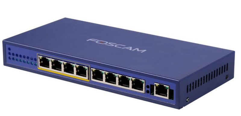 Foscam PS108 Fast Ethernet (10/100) Power over Ethernet (PoE) Blue network switch