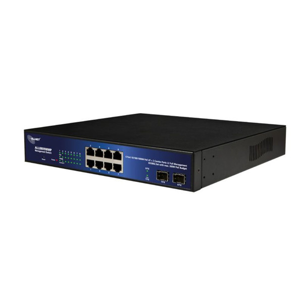 ALLNET ALL8809WMP gemanaged L2 Gigabit Ethernet (10/100/1000) Energie Über Ethernet (PoE) Unterstützung Schwarz, Blau Netzwerk-Switch