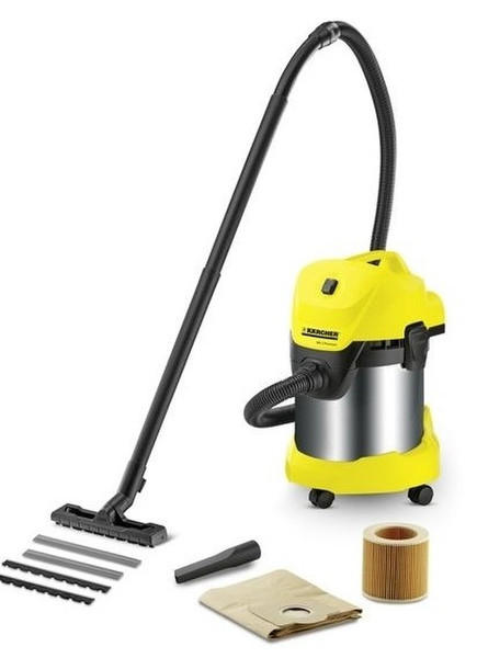 Kärcher WD 3 Premium Drum vacuum 17L 1400W Stainless steel,Yellow