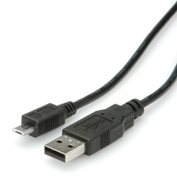 Secomp USB 2.0, A - Micro B, M/M, 1.8 m 1.8м USB A Micro-USB B Черный