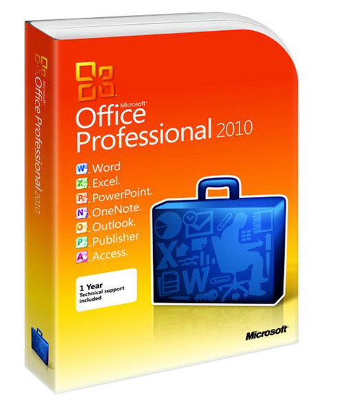 Microsoft Office Professional 2010, 1 pk, CD