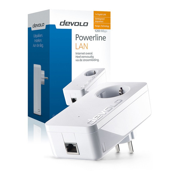 Devolo dLAN 1200+ 1200Mbit/s Eingebauter Ethernet-Anschluss Weiß 1Stück(e) PowerLine Netzwerkadapter