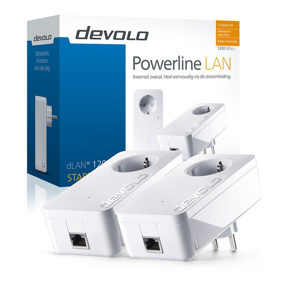 Devolo dLAN 1200+ 1200Mbit/s Ethernet LAN White 2pc(s) PowerLine network adapter
