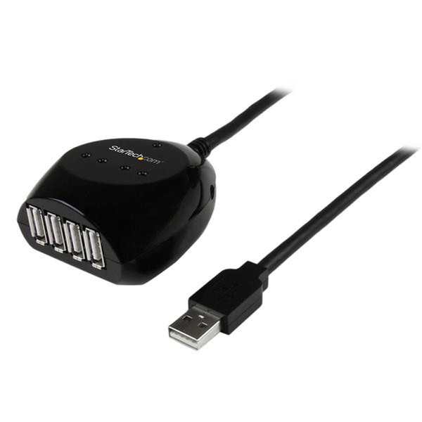 StarTech.com 15m USB 2.0 Kabel aktiv mit 4 Port USB Hub