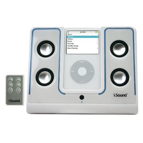 dreamGEAR i.Sound 4X Glow Universal 4.0Kanäle Weiß Docking-Lautsprecher