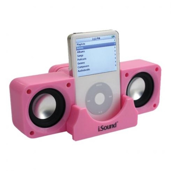 dreamGEAR i.Sound 2X Plus Foldable Portable Speaker Pink Docking-Lautsprecher