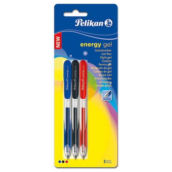 Pelikan 921544 Retractable gel pen Черный, Синий, Красный 3шт