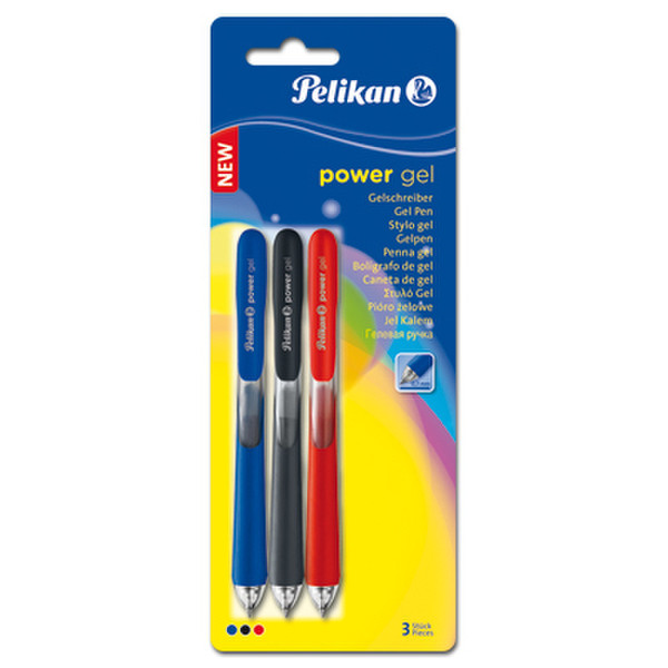 Pelikan 921940 Retractable gel pen Черный, Синий, Красный 3шт