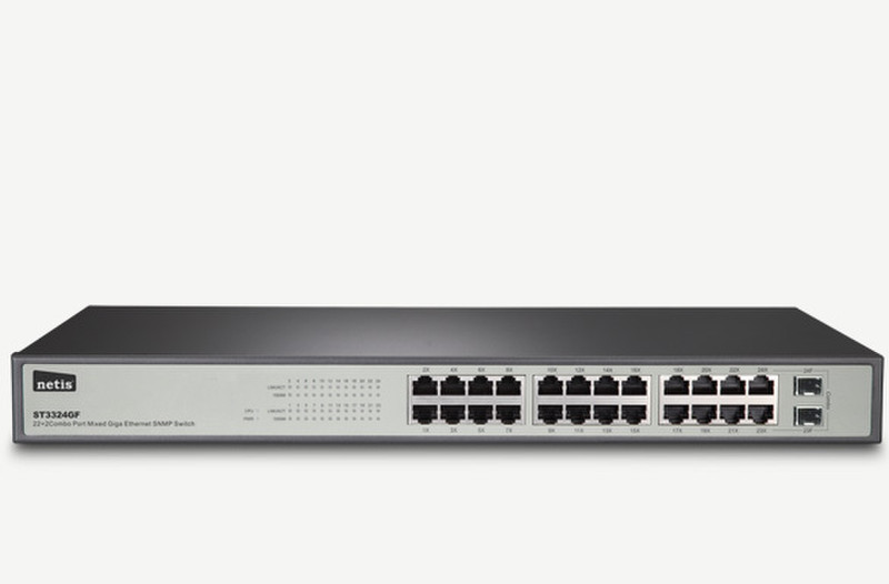 Netis System ST3324GF gemanaged L2 Gigabit Ethernet (10/100/1000) Schwarz, Grau Netzwerk-Switch