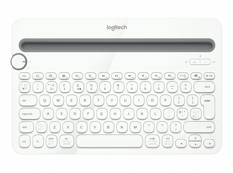 Logitech K480 Bluetooth AZERTY Französisch Grau, Weiß Tastatur für Mobilgeräte