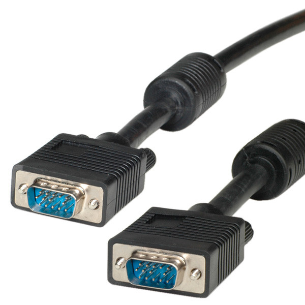 Secomp HQ VGA Cable + Ferrite, HD15, M/M 3 m