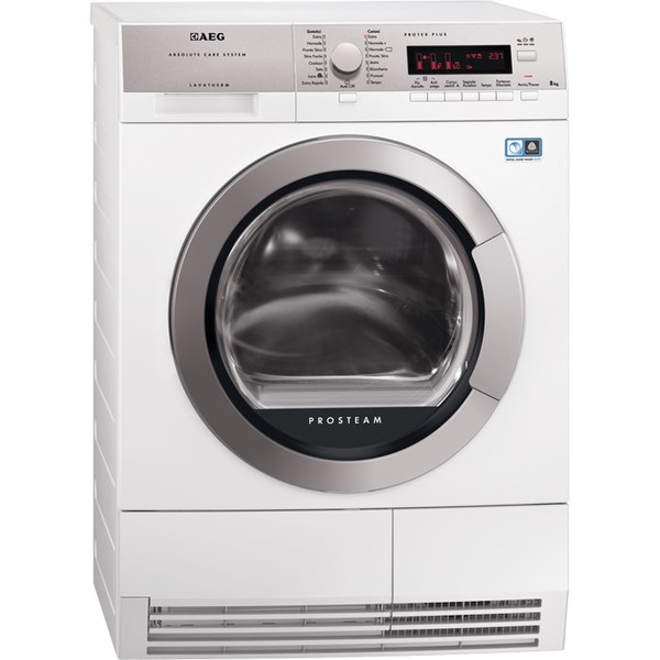 AEG T87680IH Freistehend Frontlader 8kg A+++ Silber, Weiß Wäschetrockner