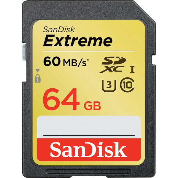 Sandisk Extreme 64GB SDXC UHS Class 10 memory card