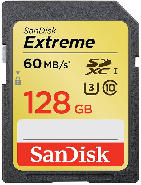 Sandisk Extreme 128GB SDXC UHS Class 10 memory card