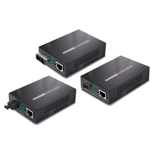 Planet GT-905A 2000Mbit/s Single-mode Black network media converter