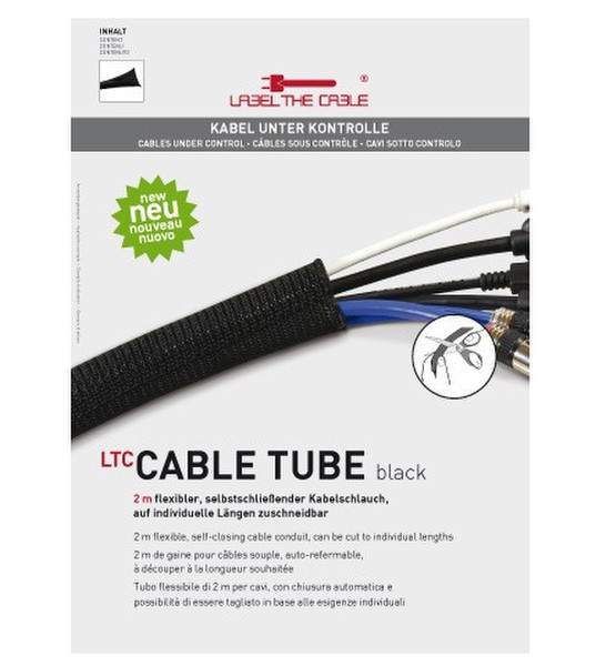 Label-the-cable CABLE TUBE Polyester Schwarz 1Stück(e) Kabelbinder