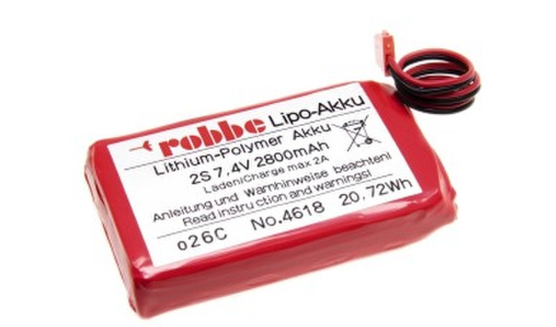 Robbe 1-4618 Lithium Polymer 2800mAh 8.4V Wiederaufladbare Batterie