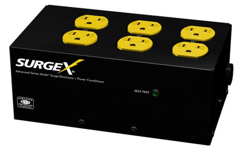 SurgeX SA-966 6AC outlet(s) 120V Black surge protector