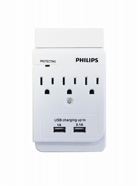 Philips SPP6031A/37 3AC outlet(s) White surge protector