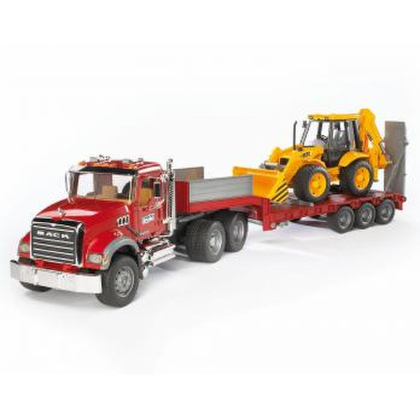 BRUDER MACK Granite Low loader and JCB 4CX ABS синтетика игрушечная машинка