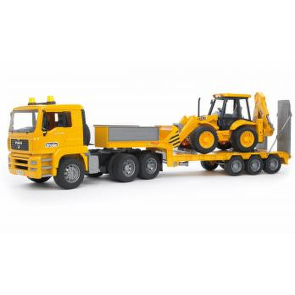 BRUDER MAN TGA Low loader truck with JCB Backhoe loader ABS синтетика игрушечная машинка