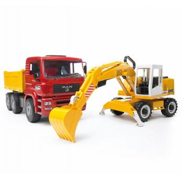 BRUDER MAN TGA Construction truck with Liebherr Excavator ABS синтетика игрушечная машинка