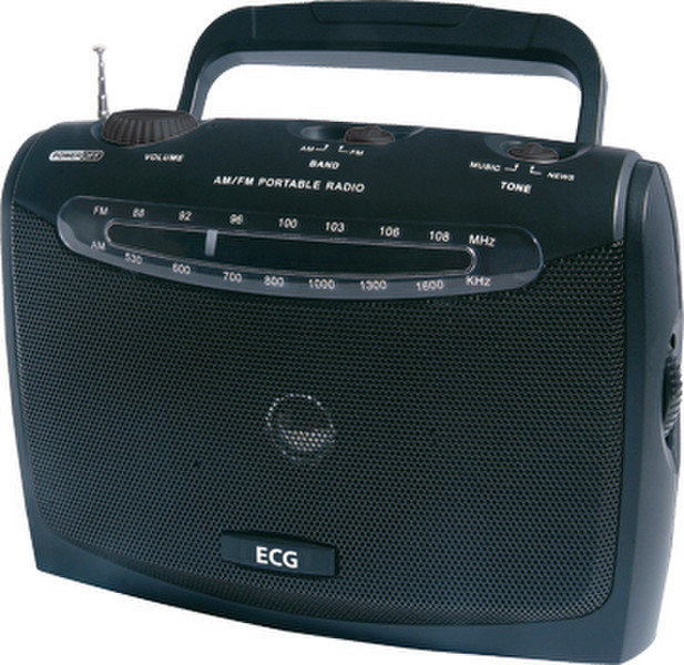 ECG R 200 Портативный Аналоговый Черный радиоприемник