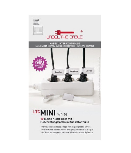 Label-the-cable MINI Липучка Белый 10шт стяжка для кабелей