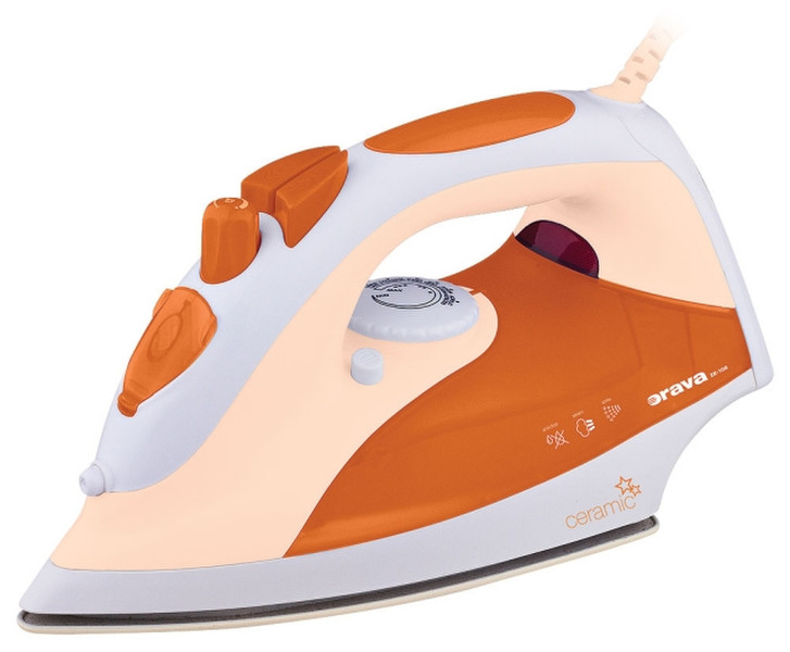 Orava ZE-108 P Dry & Steam iron Ceramic soleplate 2000W Orange,White iron