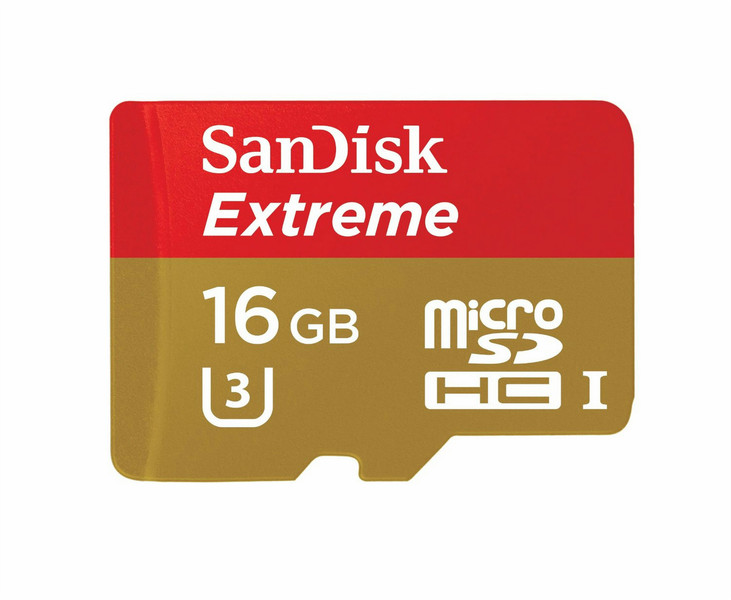 Sandisk Extreme microSDHC 16GB 16GB MicroSDHC Class 3 memory card