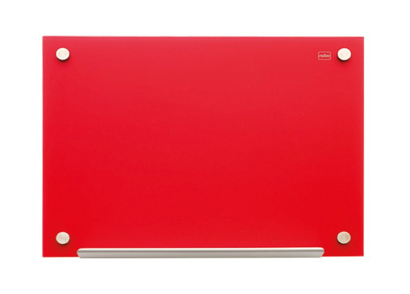 Nobo Diamond Magnetic Drywipe Glass Board Red 1800x1200mm whiteboard