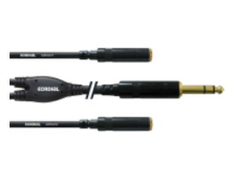 Cordial CFY 0.3 VYY 0.3m 2 x 3.5mm 6.35mm Schwarz Audio-Kabel
