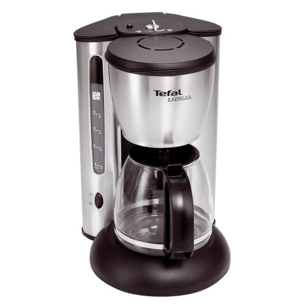 Tefal CM415510 Drip coffee maker 1.25L 10cups Black,Silver coffee maker