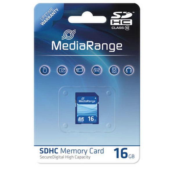 MediaRange 16GB SDHC 16GB SDHC Class 10 Speicherkarte