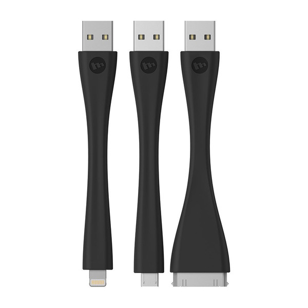 Mophie 2130_USB-TK-1-BLK USB A Micro-USB B/Apple 30-p/Lightning Черный кабель USB