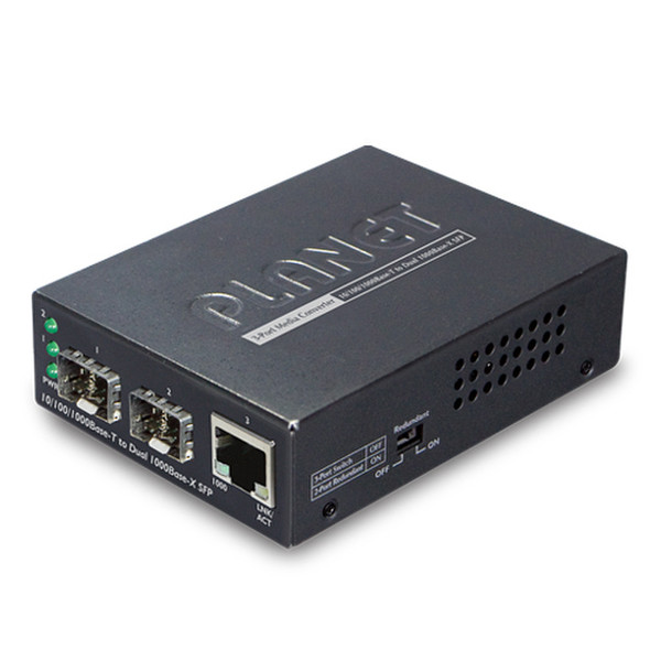 Planet GT-1205A 1000Mbit/s Black network media converter
