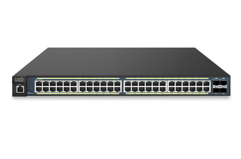 EnGenius EWS7952FP gemanaged L2 Gigabit Ethernet (10/100/1000) 1U Schwarz Netzwerk-Switch