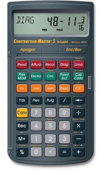 Calculated Industries Construction Master 5 En Espanol Pocket Scientific calculator Graphite,Yellow