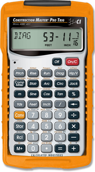 Calculated Industries Construction Master Pro Trig Pocket Scientific calculator Silver