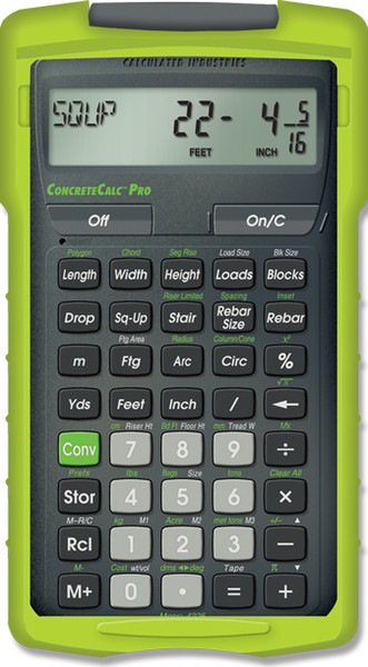 Calculated Industries ConcreteCalc Pro Pocket Scientific calculator Green