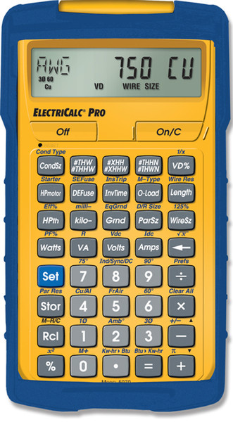 Calculated Industries ElectriCalc Pro Pocket Scientific calculator Yellow