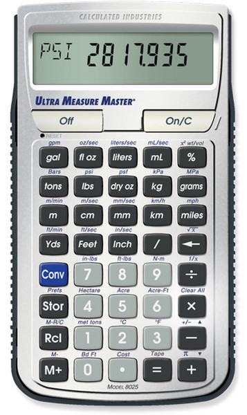 Calculated Industries Ultra Measure Master Pocket Scientific calculator Silver