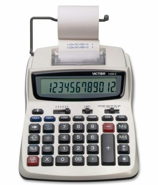 Victor Technology 1208-2 Desktop Printing calculator White calculator