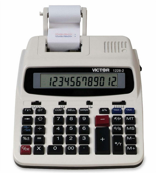 Victor Technology 1228-2 Desktop Printing calculator Silver calculator