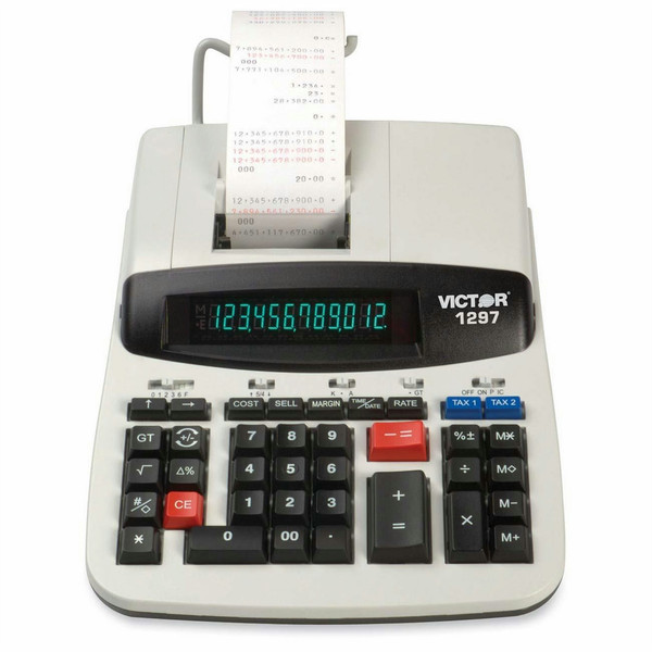 Victor Technology 1297 Desktop Printing calculator Black,White calculator