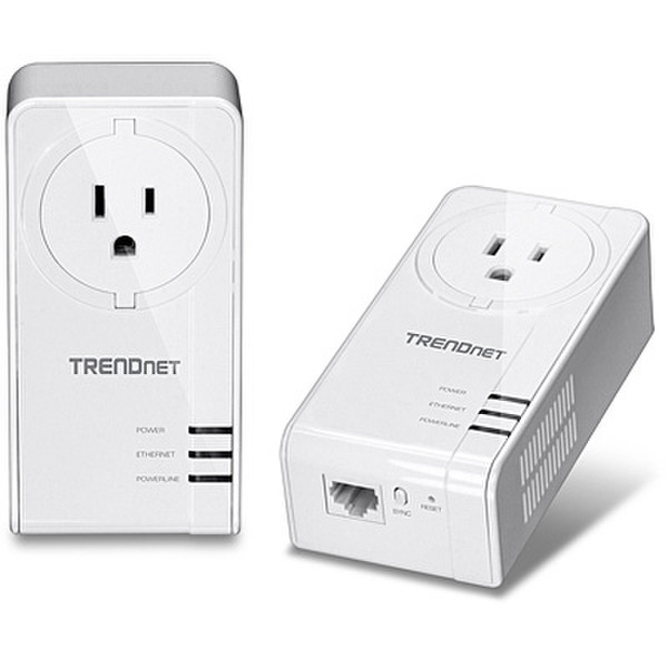 Trendnet TPL-421E2K 1200Mbit/s Eingebauter Ethernet-Anschluss Weiß 2Stück(e) PowerLine Netzwerkadapter