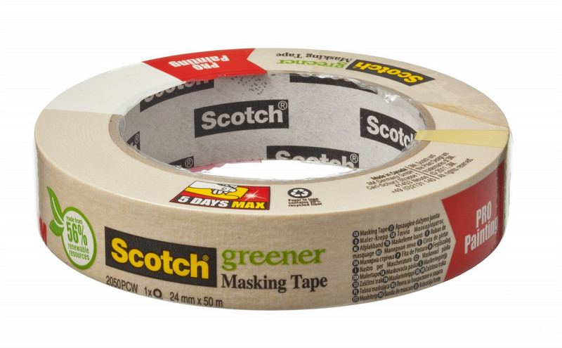 Scotch 2050PCW 50м Painters masking tape Для помещений Бумага Загар