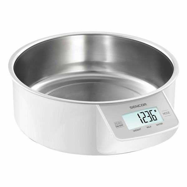Sencor SKS 4030WH Electronic kitchen scale Нержавеющая сталь, Белый кухонные весы