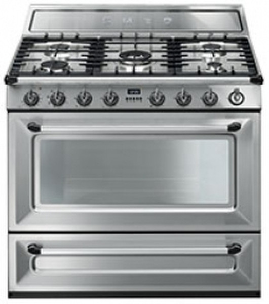 Smeg TR90X Freestanding Gas hob B Stainless steel cooker